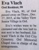 VLACH, Eva Obituary VLACH, Eva Obituary