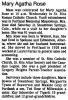 ROSE, Mary Obituary